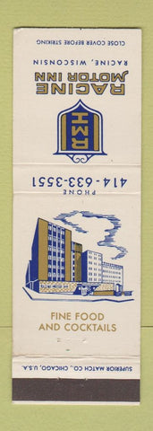 Matchbook Cover - Racine Motor Inn Racine WI