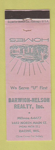Matchbook Cover - Barwich Nelson Real Estate Racine WI