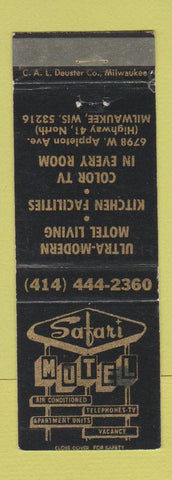 Matchbook Cover - Safari Motel Milwaukee WI WEAR