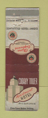 Matchbook Cover - Cudahy Tower Hotel Milwaukee WI WEAR