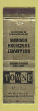 Matchbook Cover - Towne Restaurant Milwaukee WI WEAR