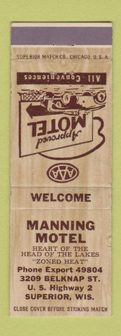 Matchbook Cover - Manning Motel Superior WI