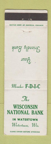 Matchbook Cover - Wisconsin National Bank Watertown WI