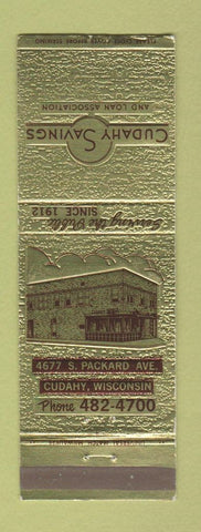 Matchbook Cover - Cudahy Savings and Loan WI