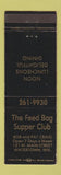 Matchbook Cover - Feed Bag Supper Club Watertown WI