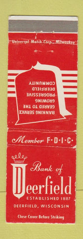 Matchbook Cover - Bank of Deerfield WI WEAR