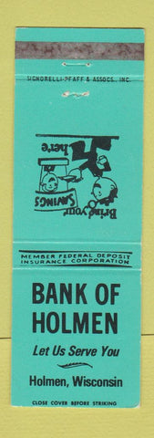 Matchbook Cover - Bank of Holmen WI