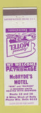 Matchbook Cover - McBryde's Motel Wisconsin Dells WI