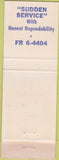 Matchbook Cover - Baldwin Sinclair oil gas NO TOWN