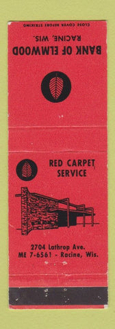 Matchbook Cover - Bank of Elmwood Racine WI