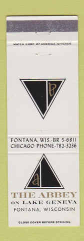 Matchbook Cover - The Abbey Lake Geneva Fontana WI