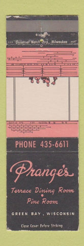 Matchbook Cover - Prange's Restaurant Green Bay WI WEAR