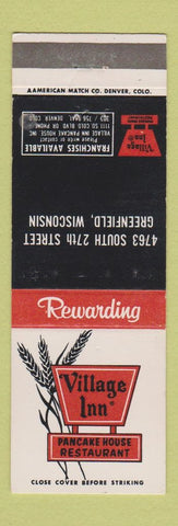 Matchbook Cover - Village Inn Restaurant Greenfield WI