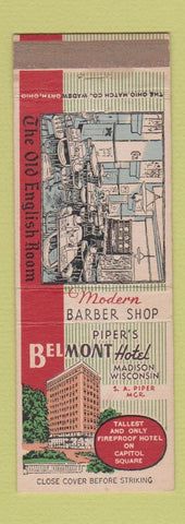 Matchbook Cover - Belmont Hotel Milwaukee WI WEAR