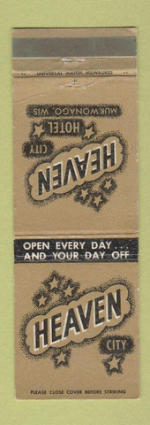 Matchbook Cover - Heaven City Hotel Mukwonago WI
