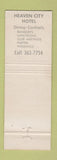 Matchbook Cover - Heaven City Hotel Mukwonago WI
