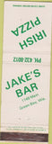 Matchbook Cover - Jake's Bar Irish Pizza Green Bay WI