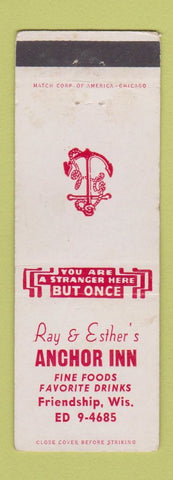 Matchbook Cover - Ray & Esther's Anchor Inn Friendship WI