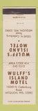 Matchbook Cover - Wulff's Island Motel Mequon WI WEAR