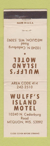 Matchbook Cover - Wulff's Island Motel Mequon WI WEAR