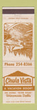 Matchbook Cover - Chula Vista Resort Wisconsin Dells WI