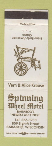 Matchbook Cover - Spinnning Wheel Motel Baraboo WI