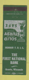 Matchbook Cover - First National Bank Oconto WI