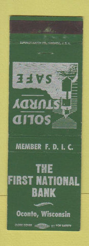 Matchbook Cover - First National Bank Oconto WI