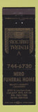 Matchbook Cover - Nero Funeral Home Cudahy WI