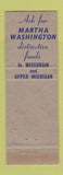 Matchbook Cover - Martha Washington Foods Joannes Bros Green Bay WI WEAR