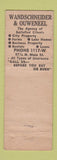 Matchbook Cover - Wandschneider & Ouweneel Insurance Fort Atkinson WI WEAR