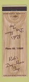 Matchbook Cover - Roth's Dog House Tap Cudahy WI