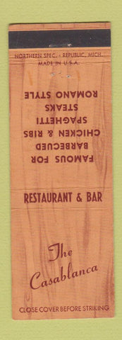 Matchbook Cover - The Casablanca Restaurant Milwaukee WI