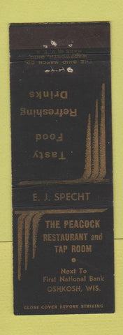 Matchbook Cover - The Peacock Restaurant Tap Room Oshkosh WI