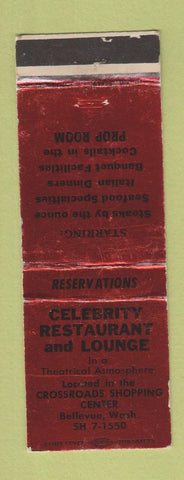 Matchbook Cover - Celebrity Restaurant Lounge Bellevue WA WORN