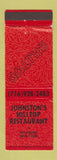 Matchbook Cover - Johnston's Hilltop Restaurnt Richburg NY