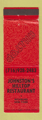 Matchbook Cover - Johnston's Hilltop Restaurnt Richburg NY