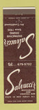 Matchbook Cover - Salvucci's Restaurant Hurley NY