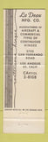 Matchbook Cover - La Deau Manufacturing Hinges Los Angeles CA imprint
