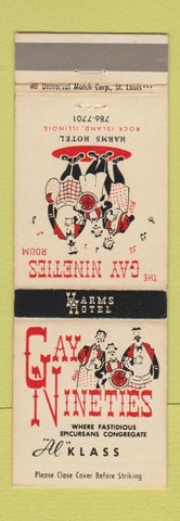 Matchbook Cover - Gay Nineties Harms Hotel Rock Island IL WEAR