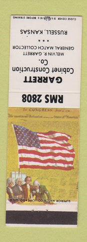Matchbook Cover - Garrett Cabinet Construction Russell KS