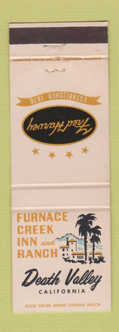 Matchbook Cover - Fred Harvey Furnace Creek Inn Death Valley CA WEAR