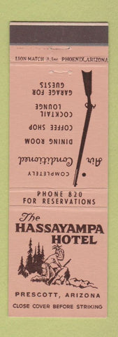 Matchbook Cover - Hassayampa Hotel Prescott AZ