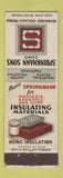 Matchbook Cover - Sprinkmann Sons Insulation Asbestos Chicago MIlwaukee