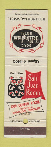 Matchbook Cover - Bellingham Hotel WA Doric San Juan Room