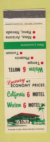 Matchbook Cover - California Western 6 Motels WEAR