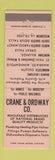 Matchbook Cover - Crane and Ordway Plumbing Heating Supply Mankato Duluth MN