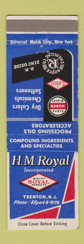 Matchbook Cover - HM Royal Oil Processing Trenton NJ