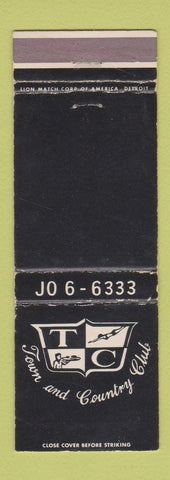 Matchbook Cover - Town and Country Club WEAR