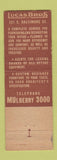 Matchbook Cover - Lucan Bros Baltimore MD Ledgers